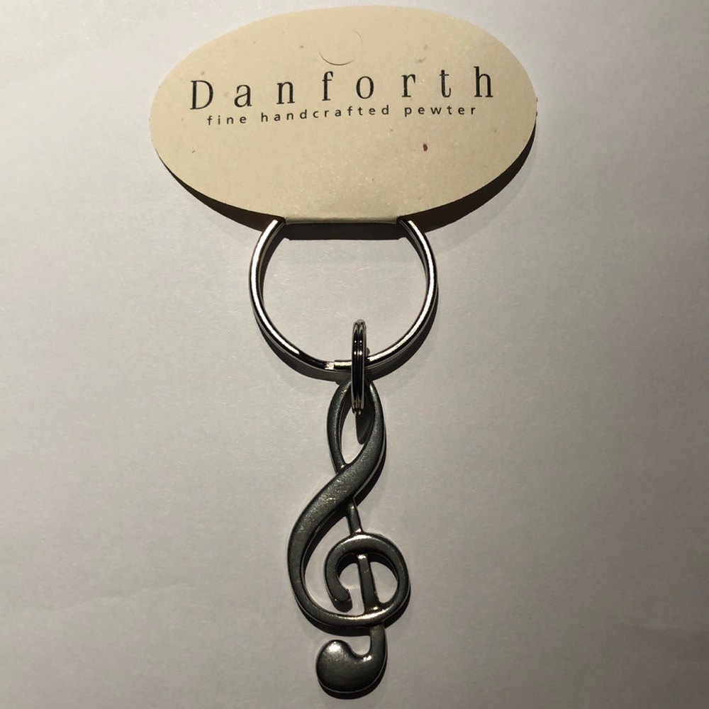 Danforth Pewter G Clef Music Keychain